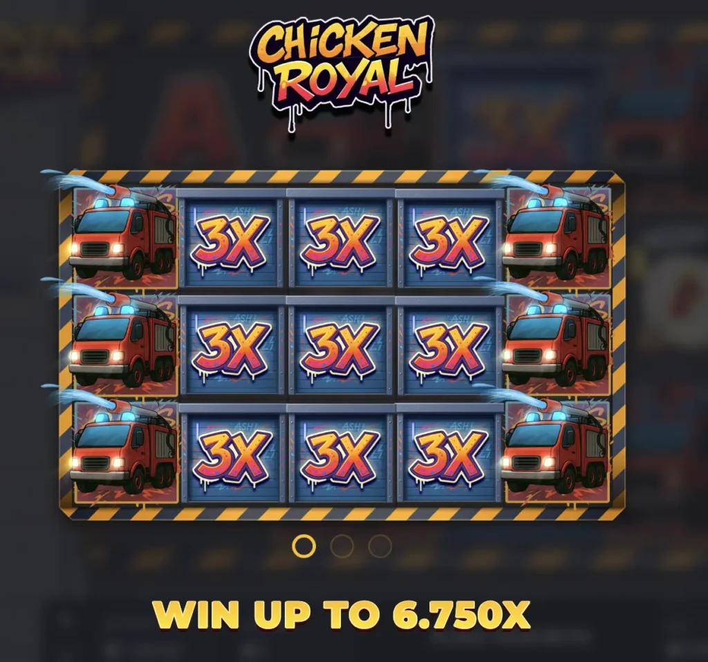 Example of a 'Big Win' screen in the Chicken Royal slot, showing a large payout to the player