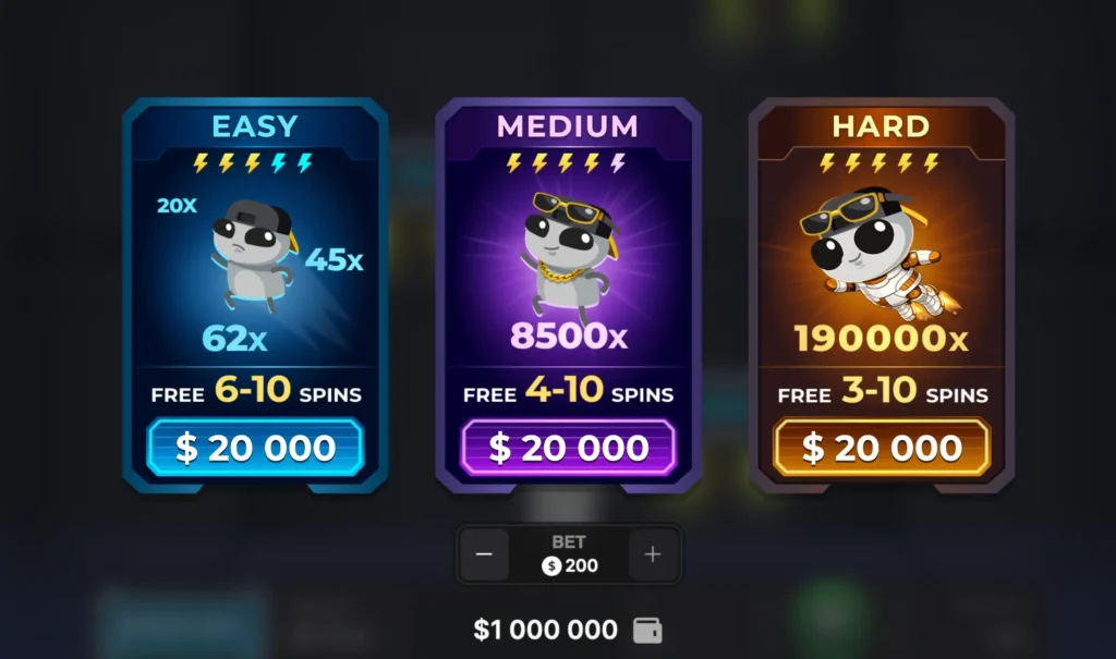 Buy bonus process for Jumper Casino game